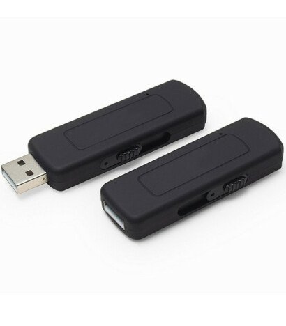 Stick USB Spion Reportofon iUni STK97, Activare vocala, Memorie interna 8GB, Negru